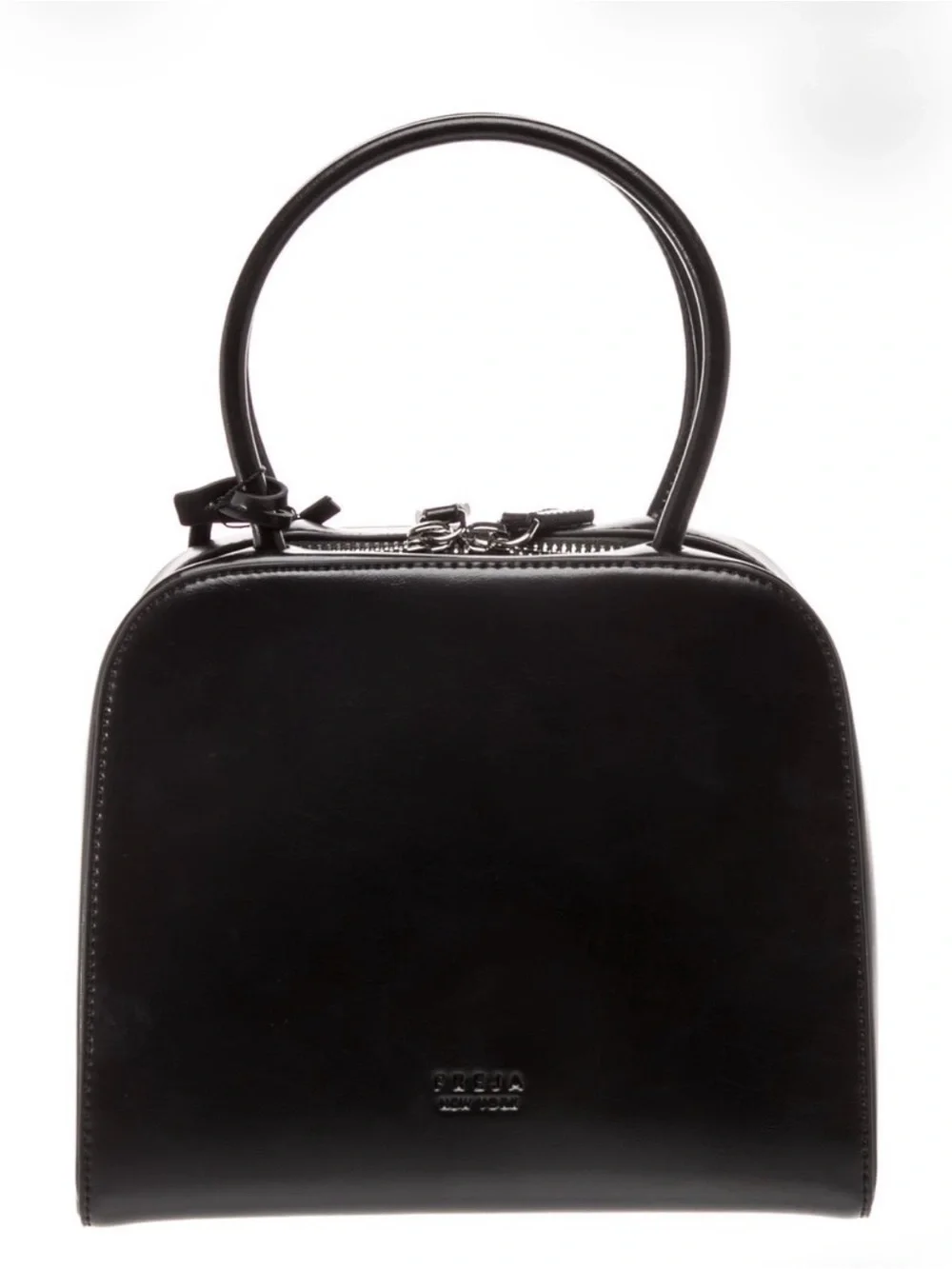 NWT Freja NYC Black Vegan Leather Structured Top Handle Bag